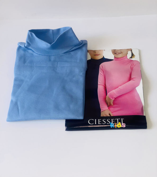 Picture of BIMBI E 100% COTTON THERMAL TURTLENECKS DENIM BLUE